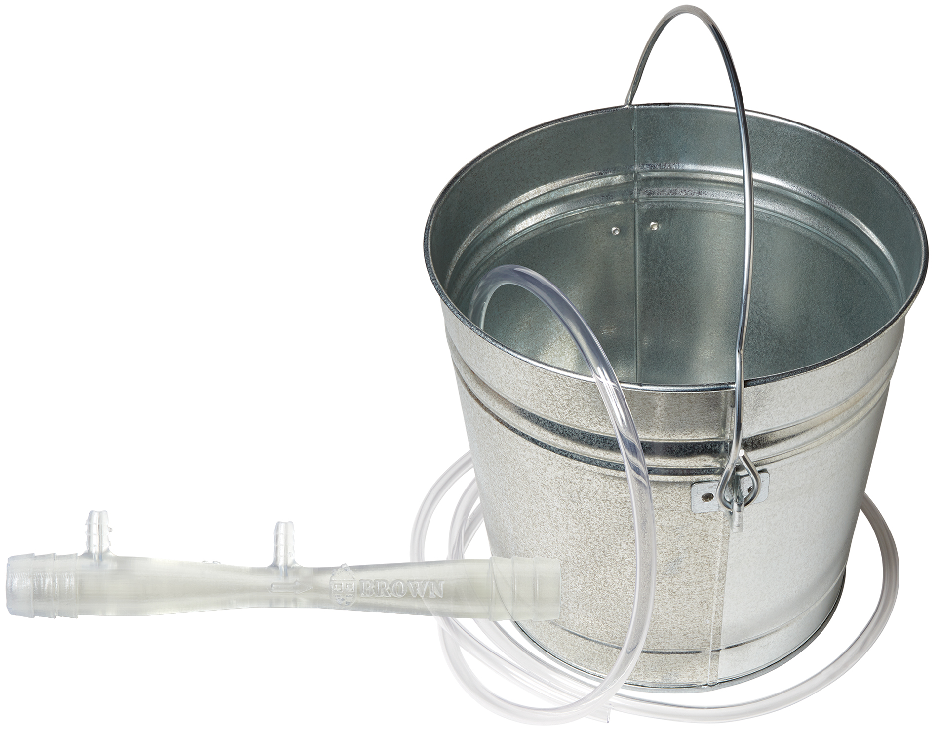 photo of a bucket and water pressure sensor
